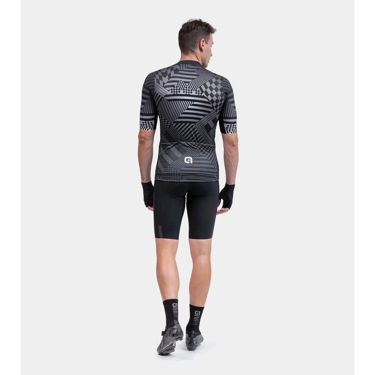 ALE PRS CHECKER FIETSSHIRT KORTE MOUWEN GRIJS HEREN