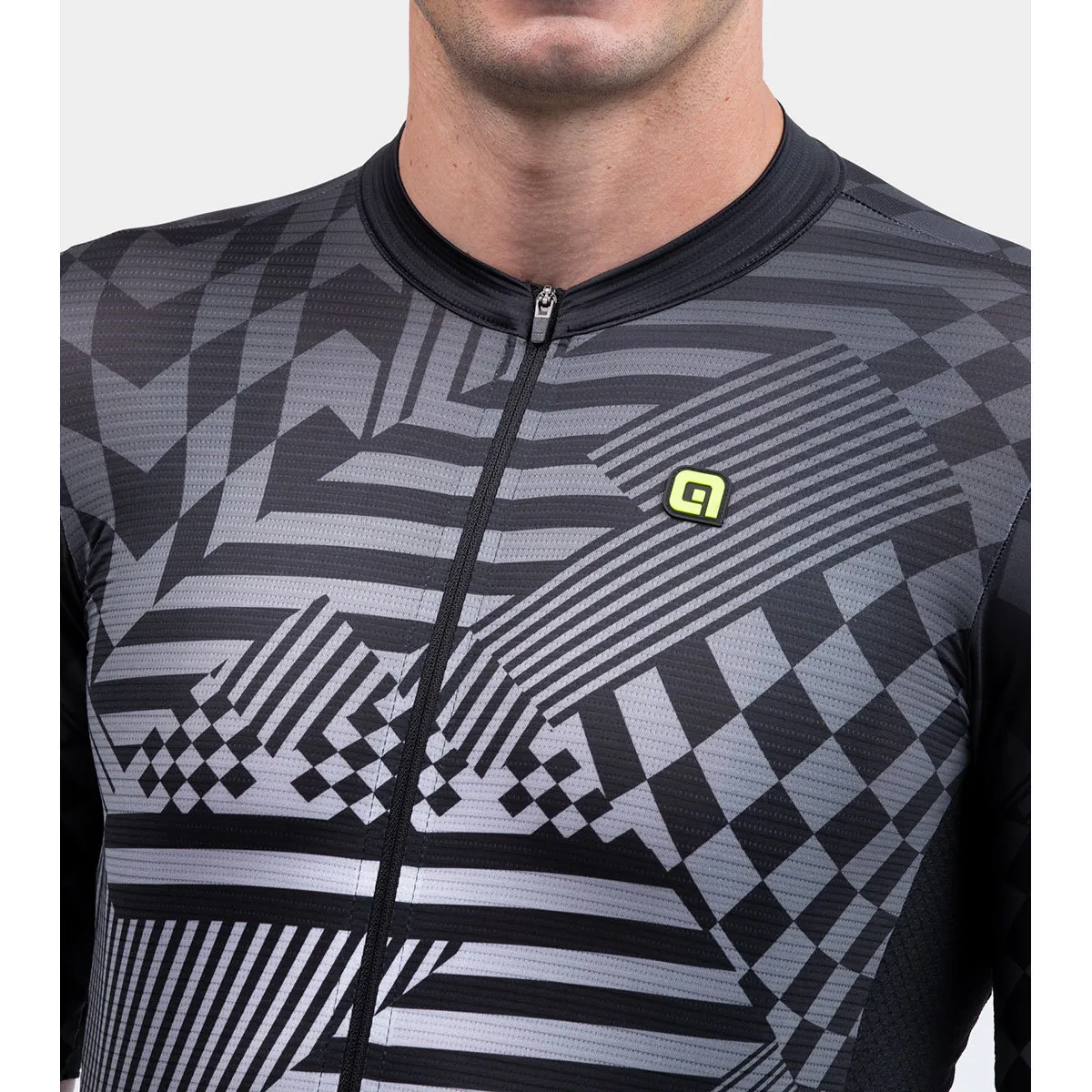 ALE PRS CHECKER FIETSSHIRT KORTE MOUWEN GRIJS HEREN