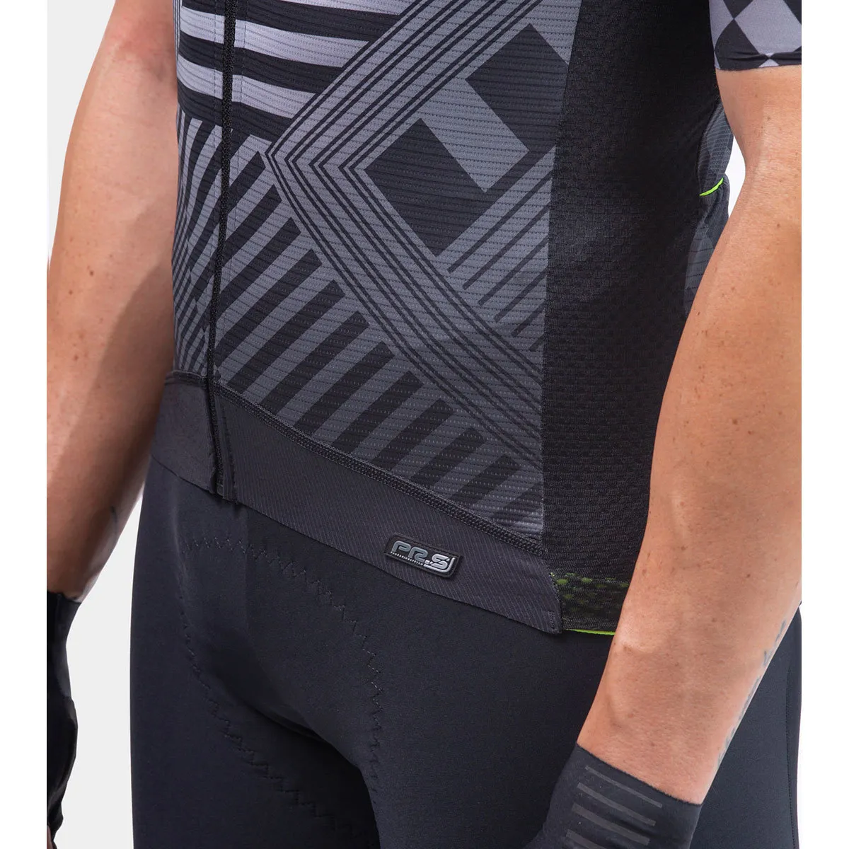 ALE PRS CHECKER FIETSSHIRT KORTE MOUWEN GRIJS HEREN