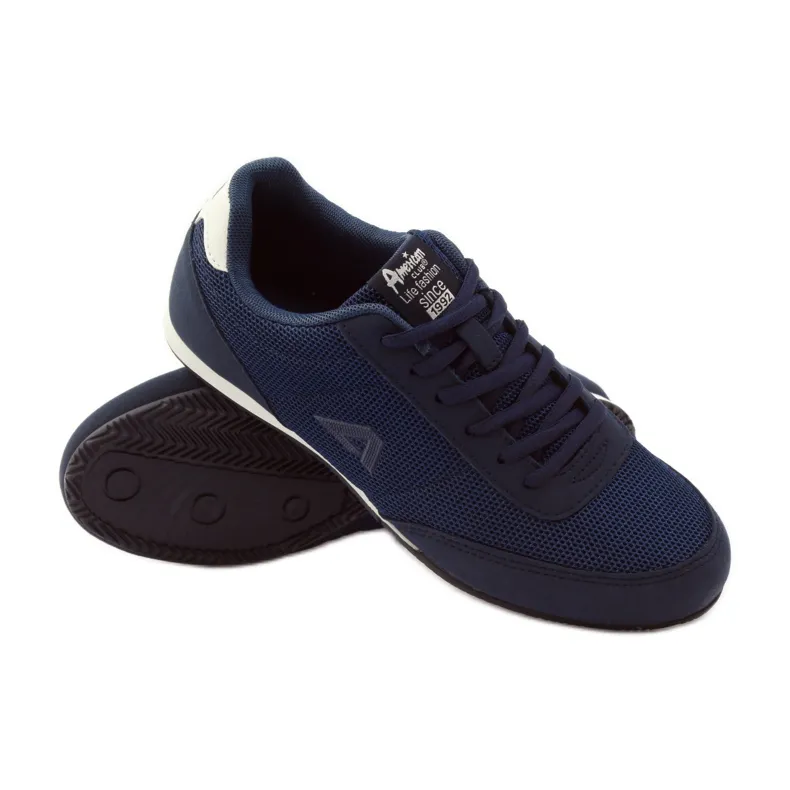 American Club Amerikaanse 7066 marineblauwe joggingschoenen wit