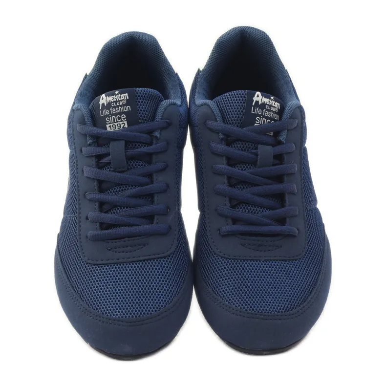 American Club Amerikaanse 7066 marineblauwe joggingschoenen wit