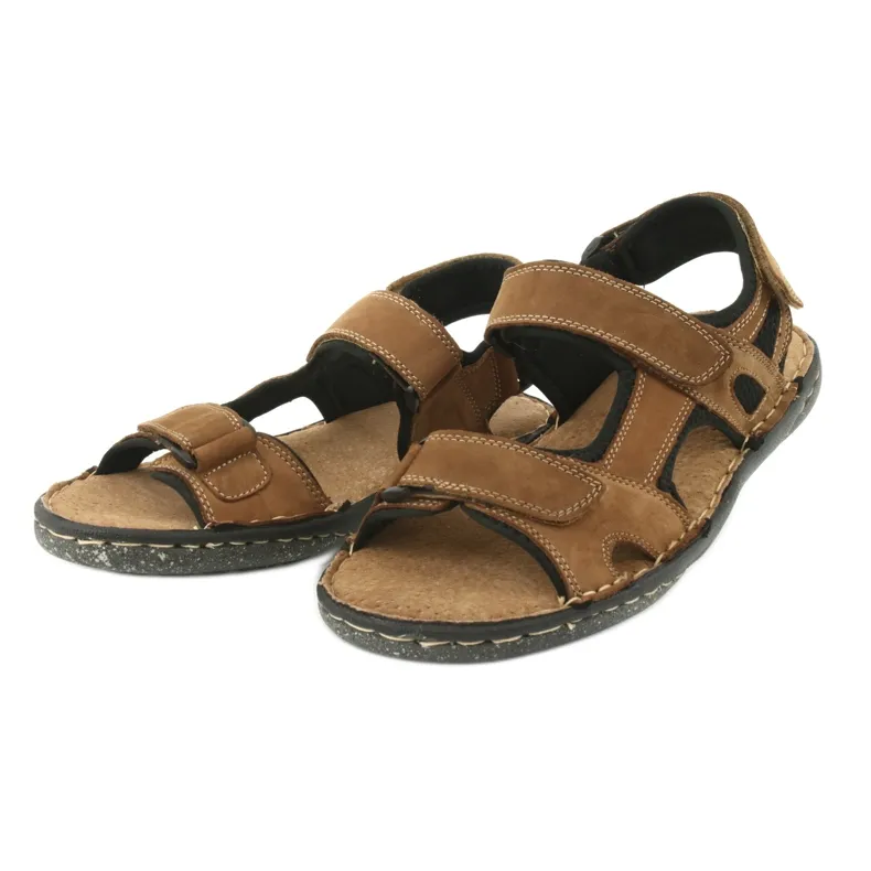 American Club CY15/20 herensandalen met klittenband bruin