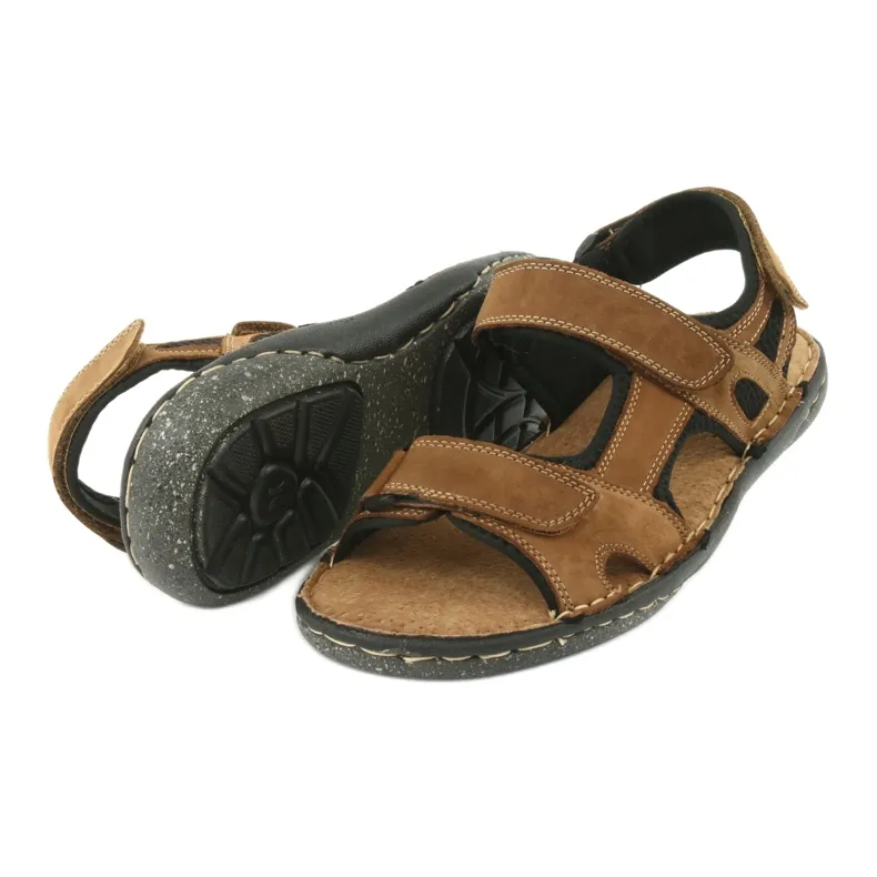 American Club CY15/20 herensandalen met klittenband bruin