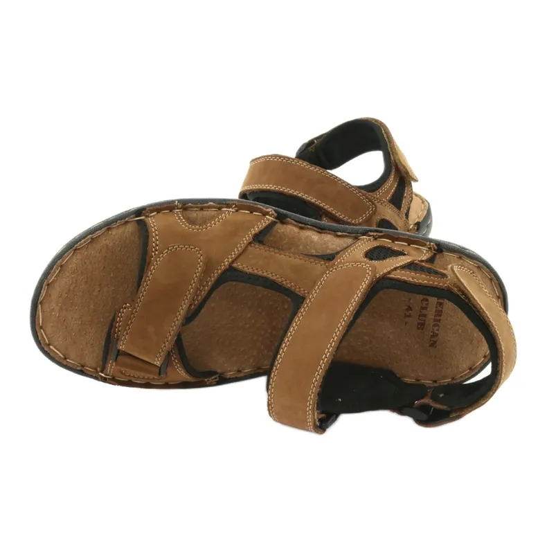 American Club CY15/20 herensandalen met klittenband bruin