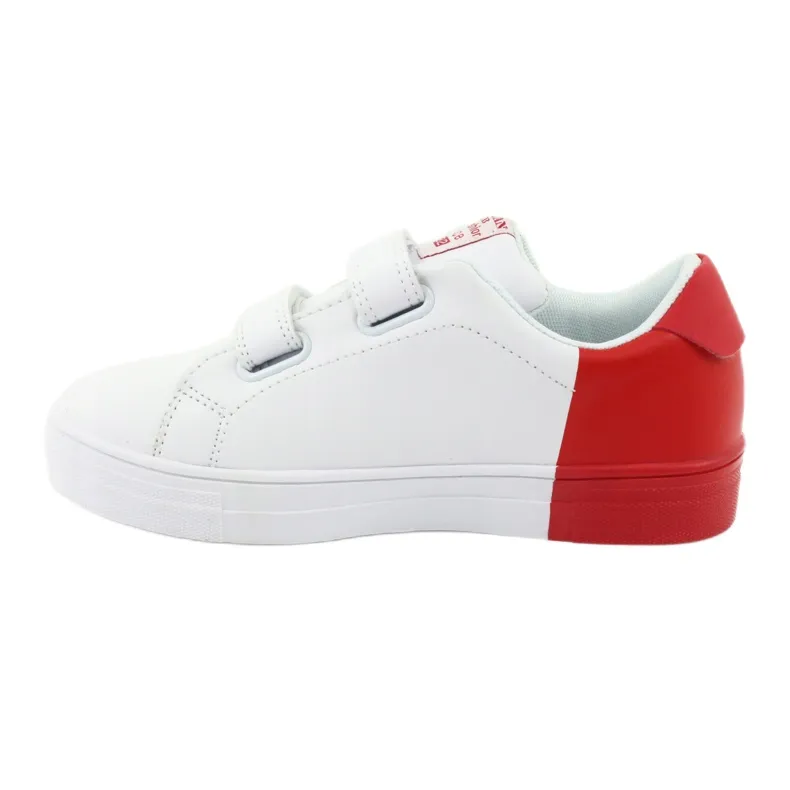 American Club ES05 witte en rode sportsneakers rood