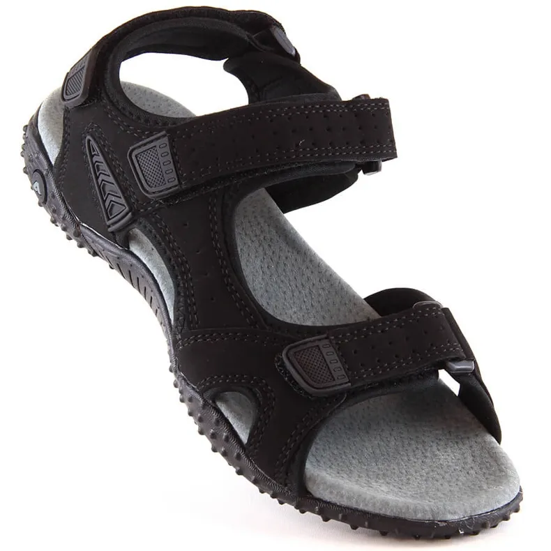 American Club zwarte sportsandalen met klittenband