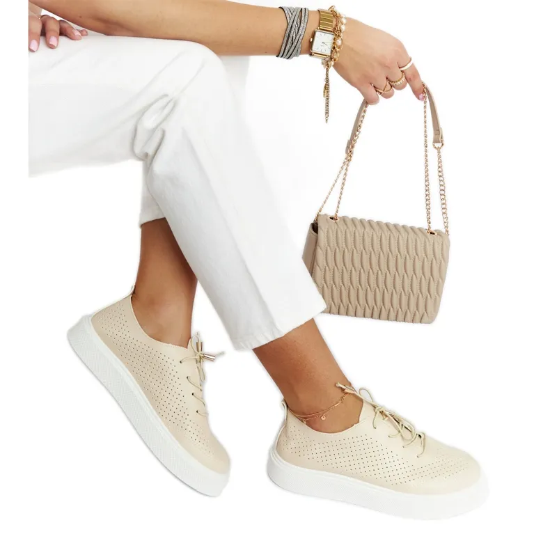 Beige geperforeerde Laytonville sneakers