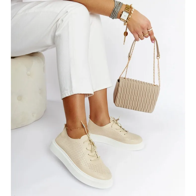 Beige geperforeerde Laytonville sneakers