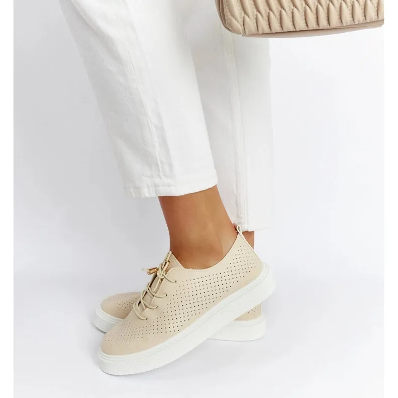 Beige geperforeerde Laytonville sneakers