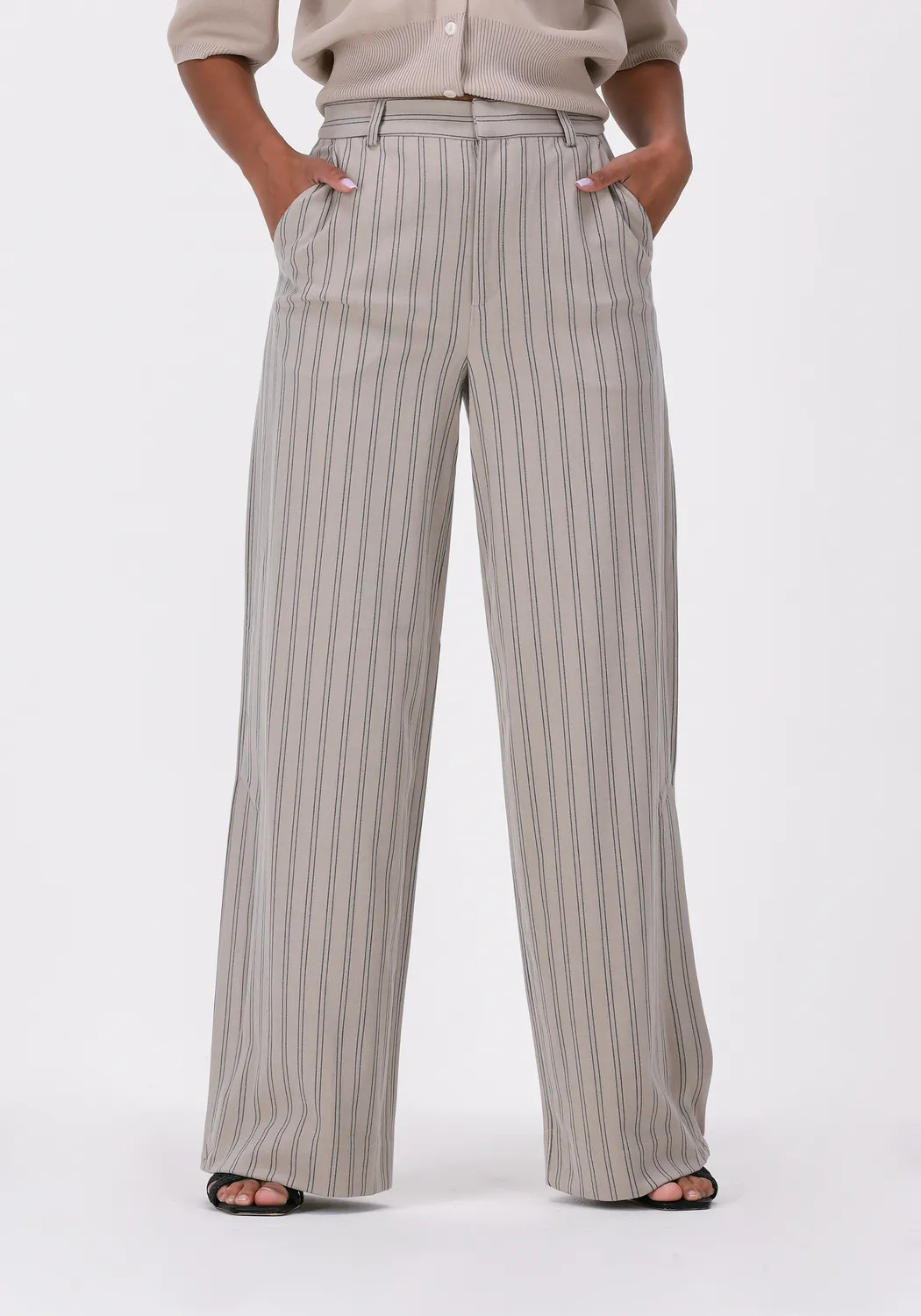 beige gestuz wijde broek blairgz hw wide pants