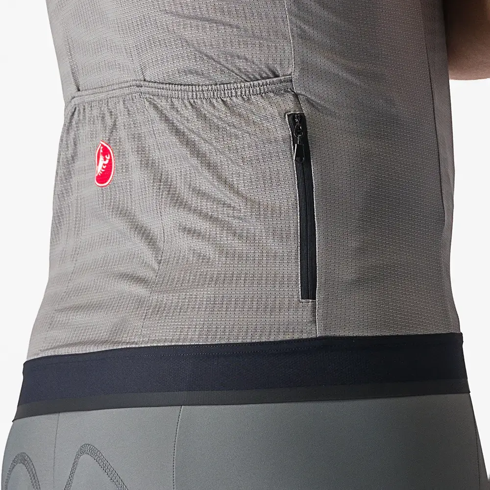 Castelli Unlimited Endurance Fietsshirt Korte Mouwen Grijs Heren