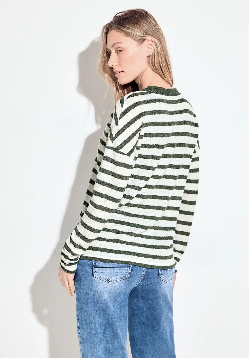 CECIL GESTREEPTE CARDIGAN  VANILLA WHITE
