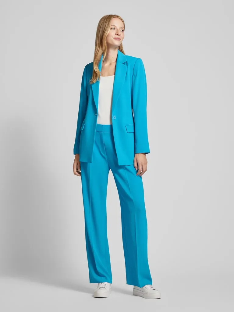 comma Blazer met strikceintuur in turquoise