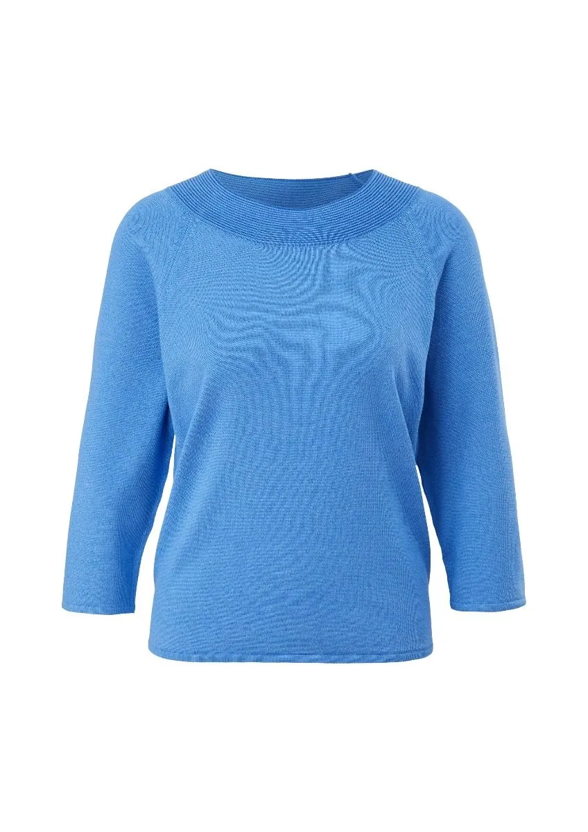 COMMA2110612 PULLOVER MET 3/4 MOUW  AQUARELL BLUE