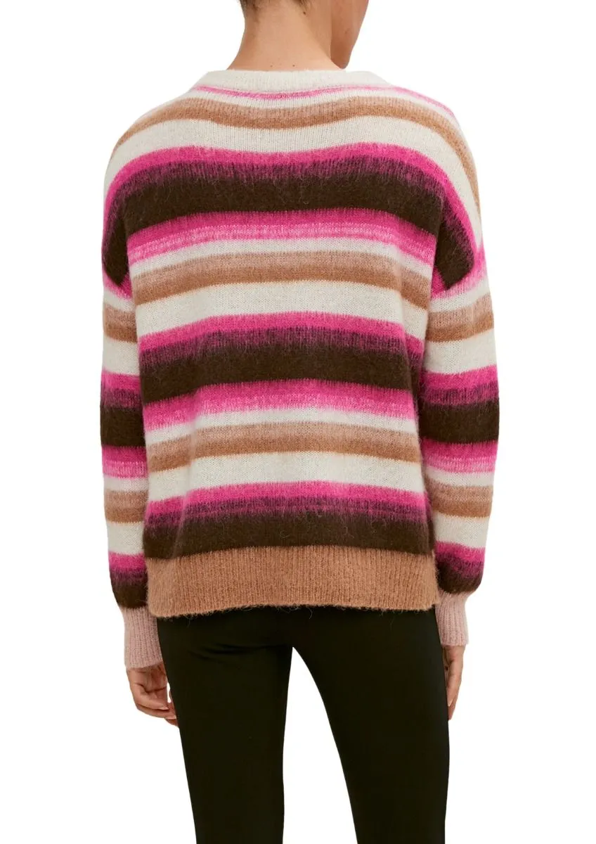 COMMA2121758 GESTREEPTE PULLOVER  ROZE