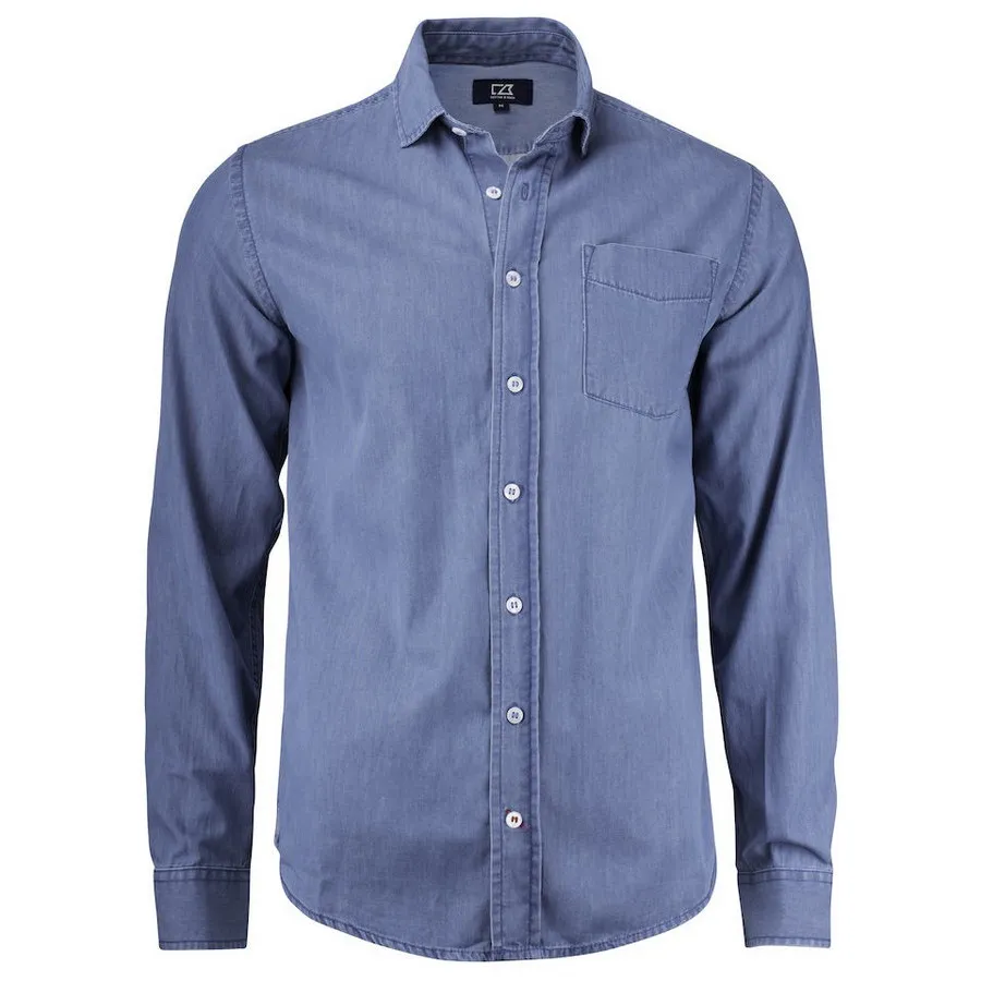 Cutter & Buck Ellensburg Denim Shirt Heren Blauw