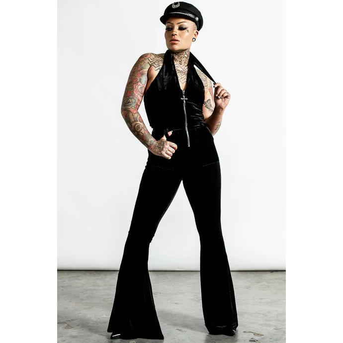 DAMES JUMPSUIT KILLSTAR  CRYSTAL CORD  ZWART