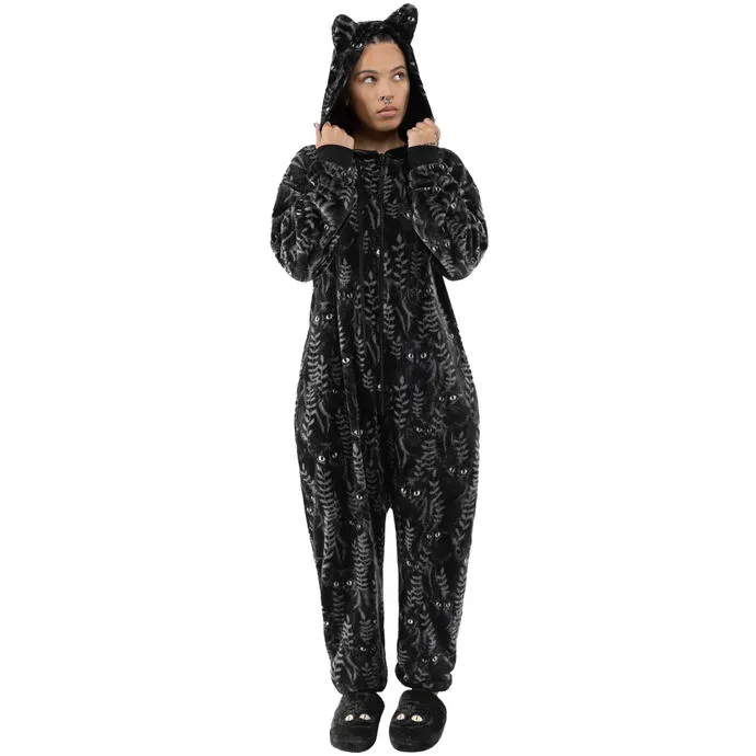 DAMES JUMPSUIT KILLSTAR  FAMILIAR WOODS  ZWART