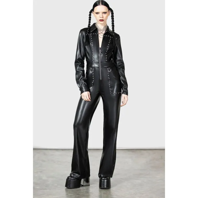 DAMES JUMPSUIT KILLSTAR  VIBING QUEEN BOILER  ZWART