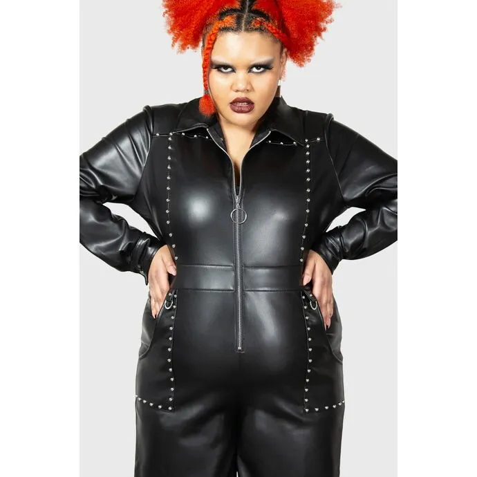 DAMES JUMPSUIT KILLSTAR  VIBING QUEEN BOILER  ZWART