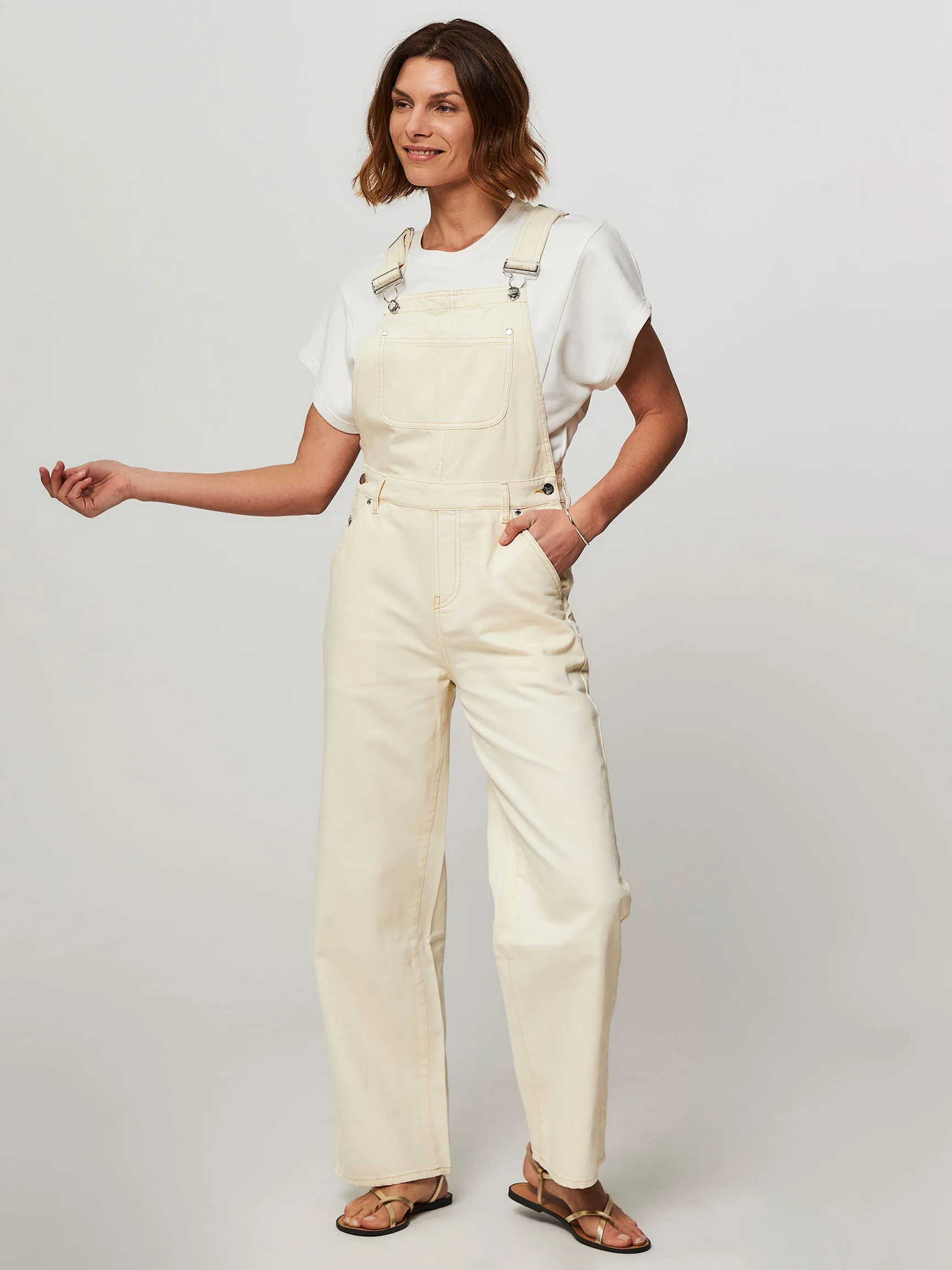 Denham Alexa, cotton denim dungaree