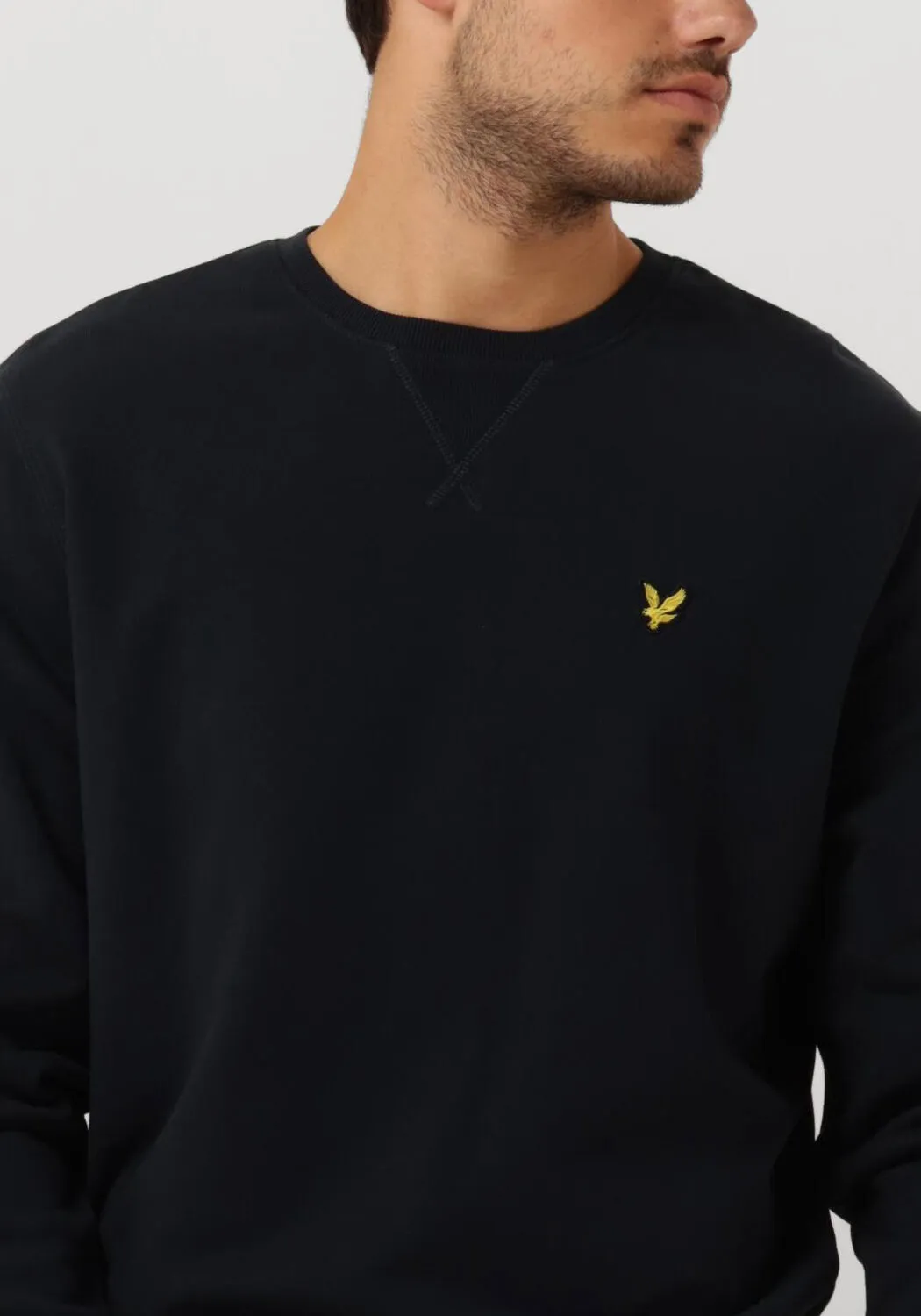 donkerblauwe lyle & scott trui crew neck sweatshirt