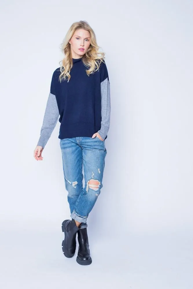 EMILY VAN DEN BERGHGEBREIDE PULLOVER  DONKER BLAUW