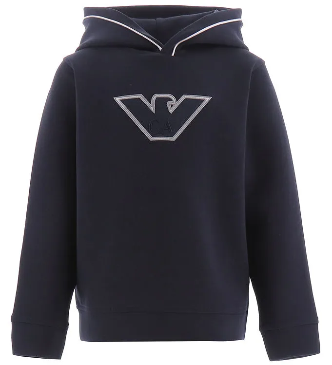 EMPORIO ARMANI HOODIE  NAVY M. LOGO