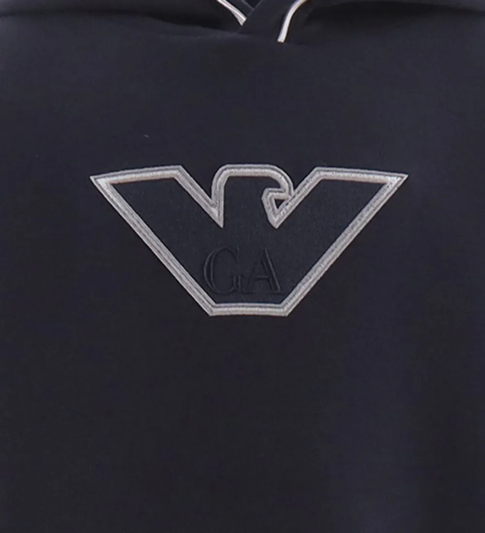 EMPORIO ARMANI HOODIE  NAVY M. LOGO