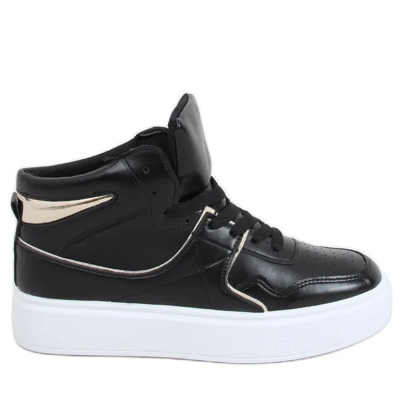 Erva zwarte hoge sneakers