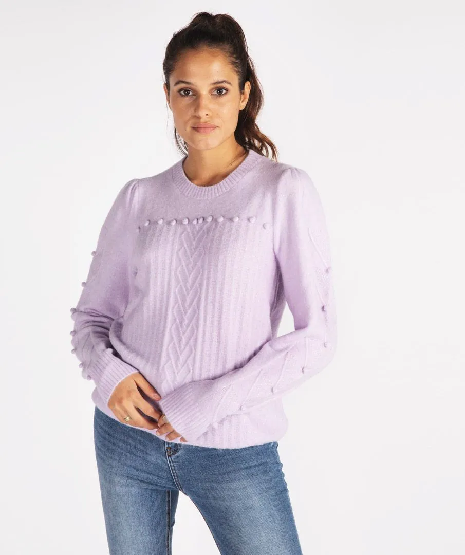 ESQUALOF21.03512 BOLLETJES PULLOVER  LILA