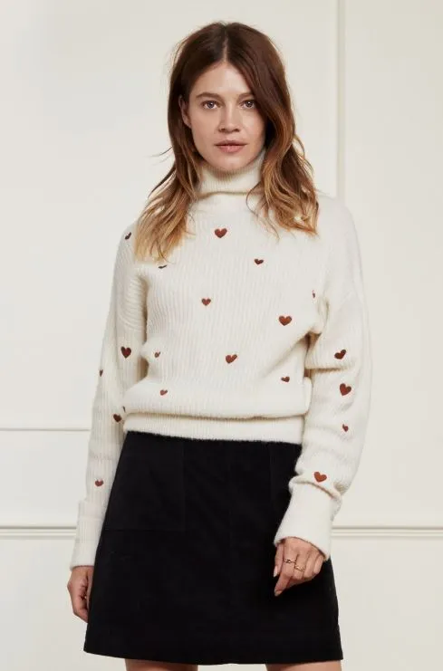 FABIENNE CHAPOTOLIVIANA PULLOVER  OFF WHITE/COGNAC