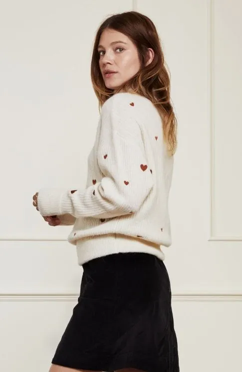 FABIENNE CHAPOTOLIVIANA PULLOVER  OFF WHITE/COGNAC