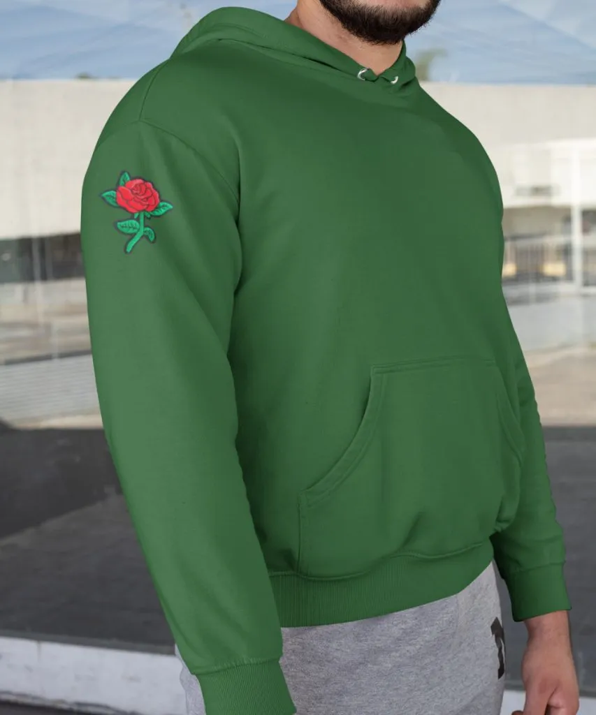 Flower Hoodie met Roos Patch Sleeve