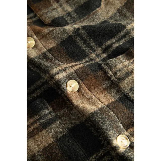 Foret Ivy wool overshirt brown check