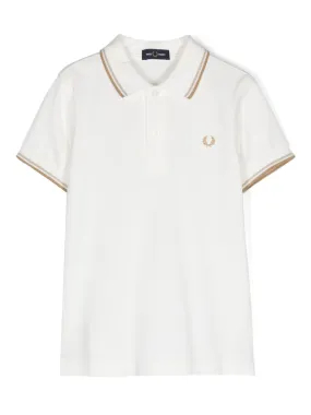 Fred Perry Kids Poloshirt met geborduurd logo Wit