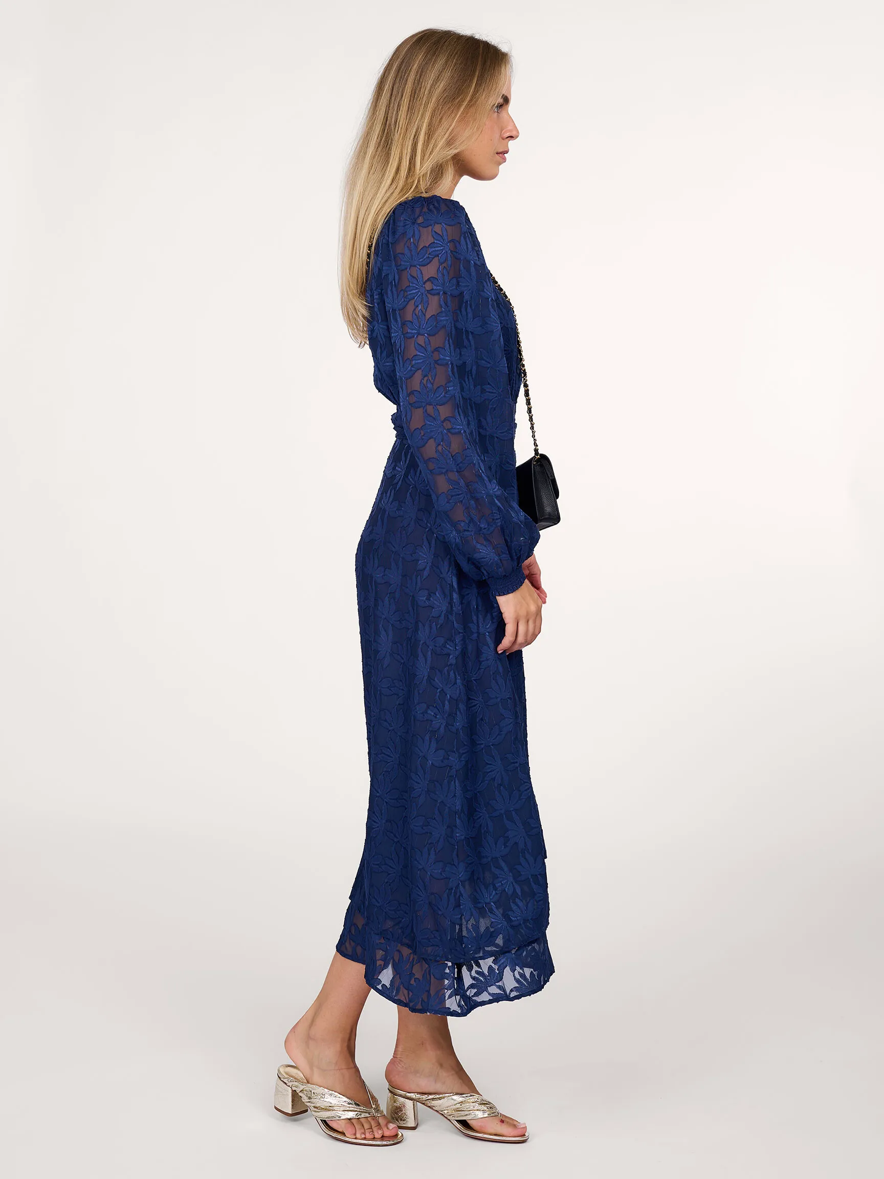 Freebird Blossom, woven maxi dress with pattern