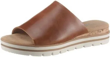 Gabor Slippers plateauzool kalfsnappaleer Comfort bruin