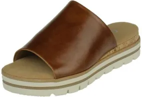 Gabor Slippers plateauzool kalfsnappaleer Comfort bruin