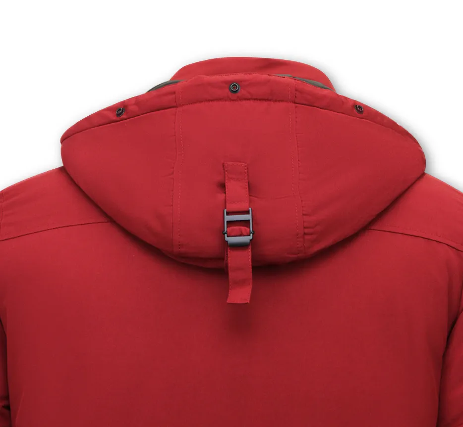 GEWATTEERDE WINTERJAS HEREN KORT 7006  ROOD