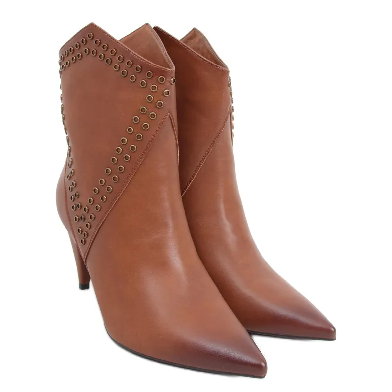 Girme Camel laarzen met hoge hakken bruin