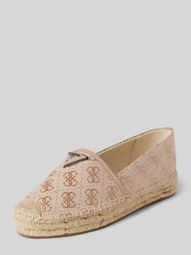 Guess Espadrilles met labelapplicatie, model 'JOLANDE' in lichtroze