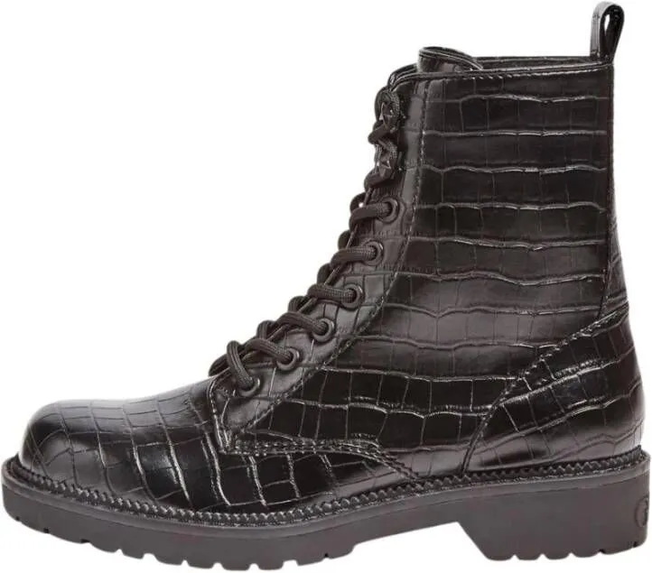 GUESS Talisi veterboots crocoprint zwart