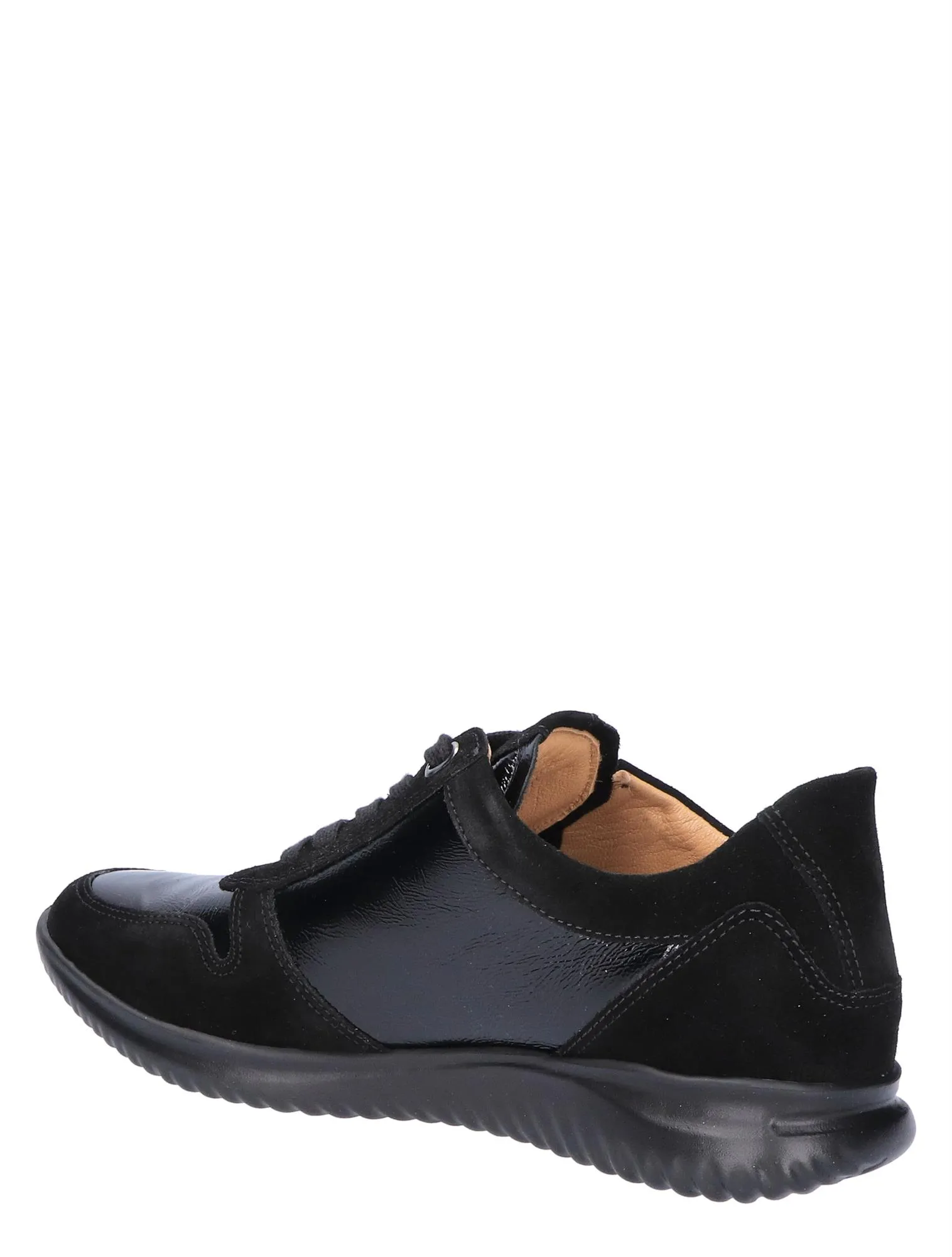 HARTJES  BREEZE SHOE BLACK LAKLEER SUEDE GWIJDTE