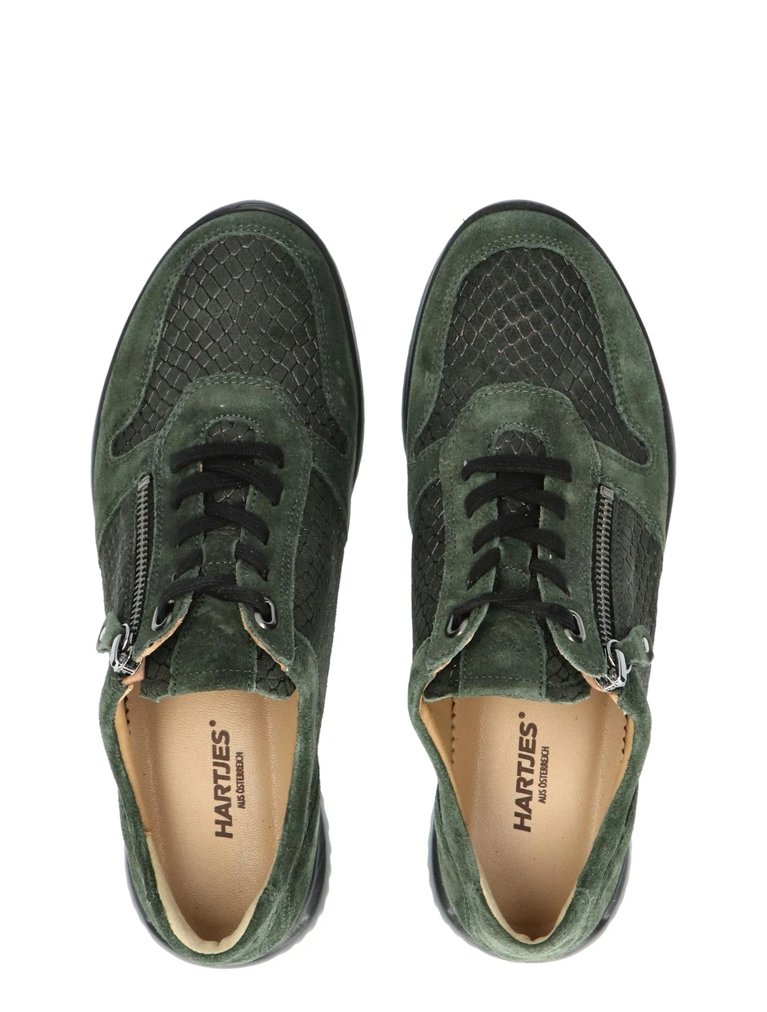 HARTJES  BREEZE SHOE DARK GREEN SUEDE GWIJDTE