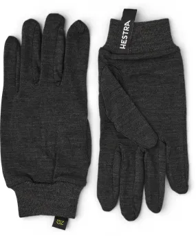 Hestra Merino Wool Liner Active - 5 finger Charcoal-10