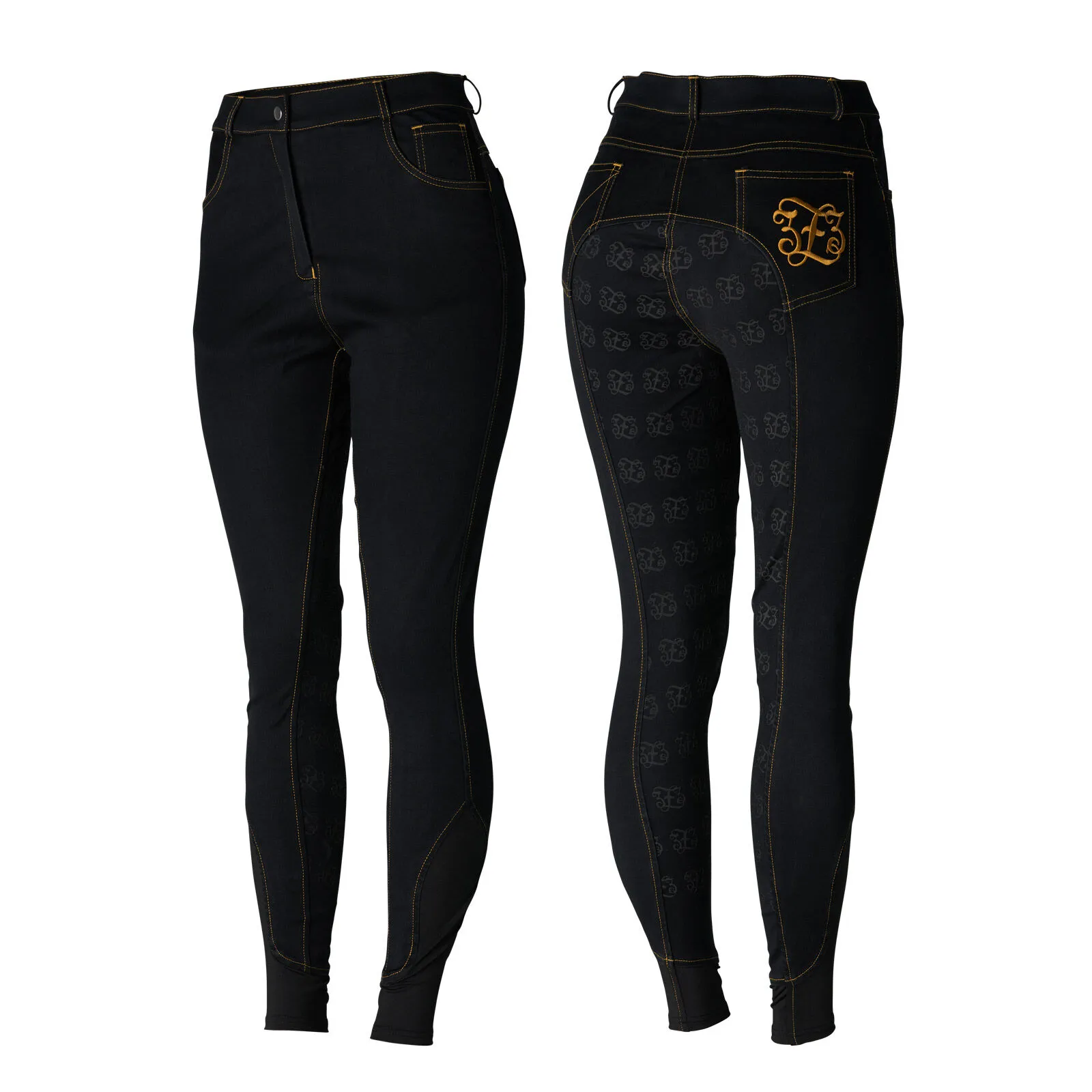 Horze Denim High Waist Full Seat Rijbroek, dames