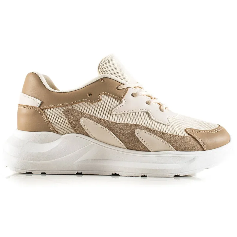 Ideal Shoes Klassieke sportschoenen beige bruin