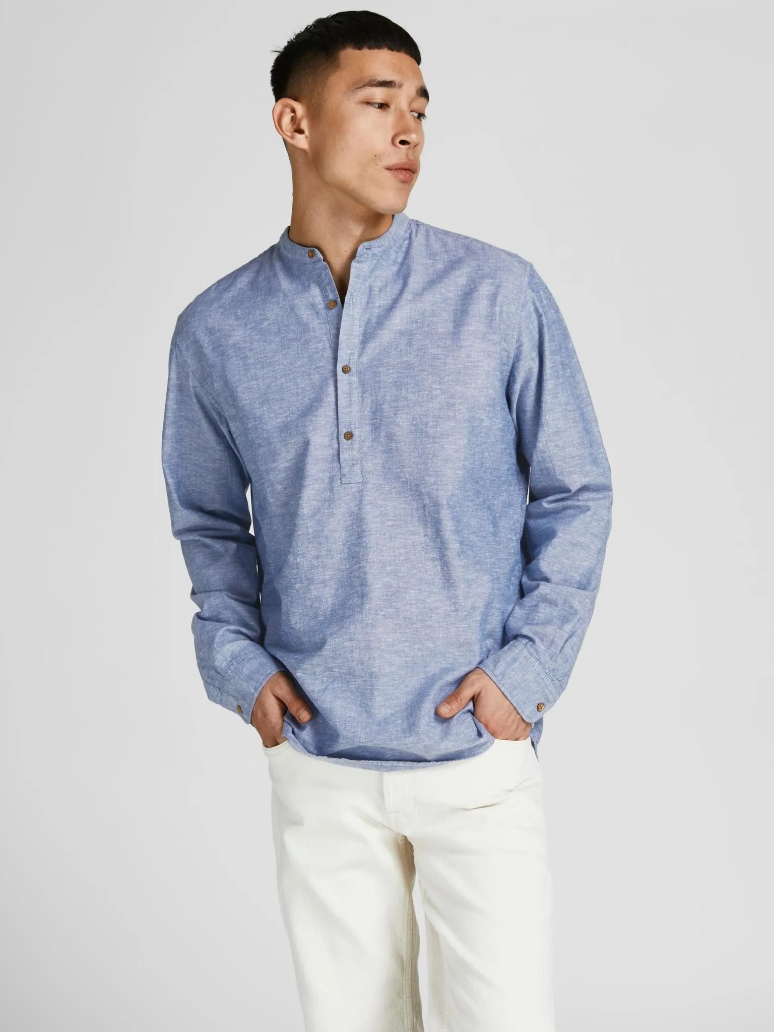 Jack & Jones Copy of ONSCAIDEN LIFE LS HALFPLACKET LINENSHIRT