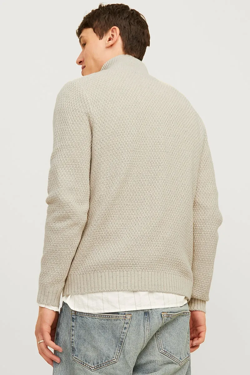   Jack & Jones  Craig Knit Half Zip White Melange